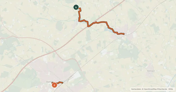 Kartenübersicht der Radroute Von Dorp to Dorp