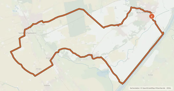 Kartenübersicht der Radroute Von Marsch und Geest