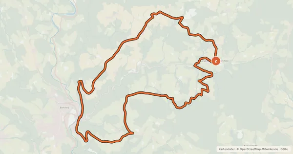 Kartenübersicht der Radroute Von Miesenbach nach Birkfeld