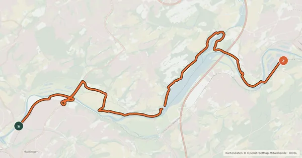 Kartenübersicht der Radroute Von Ruhr zur Ruhr – Das Bergische erfahren