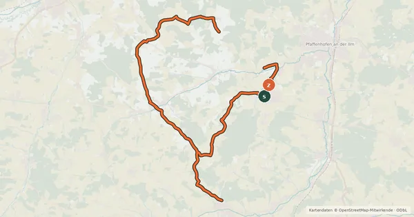 Kartenübersicht der Radroute Von Tälern und Hügeln