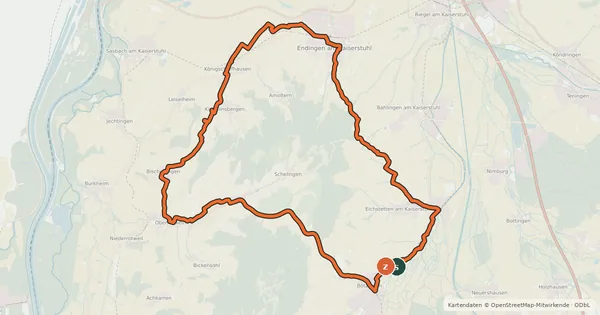Kartenübersicht der Radroute Vulkan-Tour