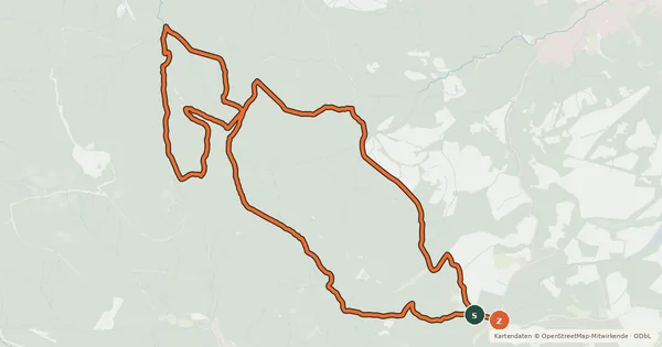 Kartenübersicht der Radroute W8 Hohnekamm Trail-Tour