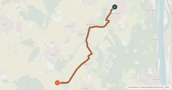 Kartenübersicht der Radroute Wachtberg Randroute R7