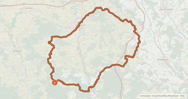 Kartenübersicht der Radroute WälderTour - Ost