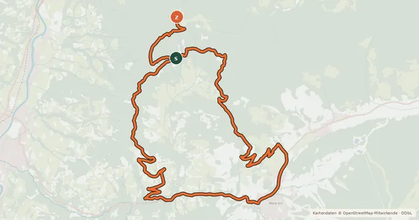 Kartenübersicht der Radroute Wagrain-Hochgründeck-Runde