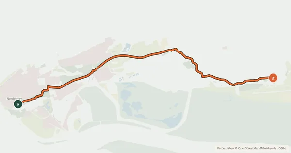 Kartenübersicht der Radroute Wald-Dünenweg