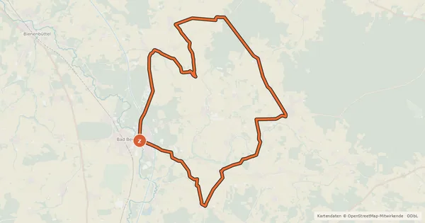 Kartenübersicht der Radroute Wald und mehr