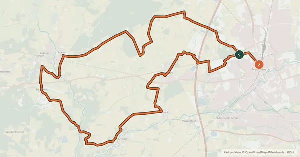 Kartenübersicht der Radroute Wald- und Wiesen-Tour