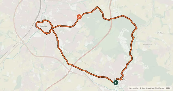 Kartenübersicht der Radroute Wald & Wiesen Route