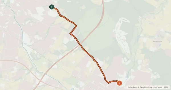 Kartenübersicht der Radroute Wald & Wiesen Route (Nebenroute)