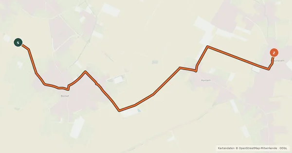 Kartenübersicht der Radroute Waldfeucht (48) - Waldfeucht (49)