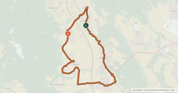 Kartenübersicht der Radroute Waldquellenweg
