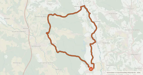 Kartenübersicht der Radroute Waldtour
