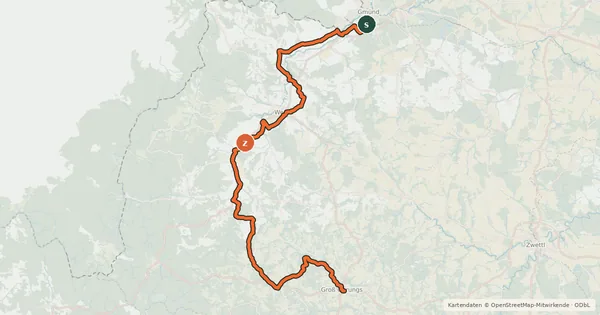 Kartenübersicht der Radroute Waldviertelbahn Radweg