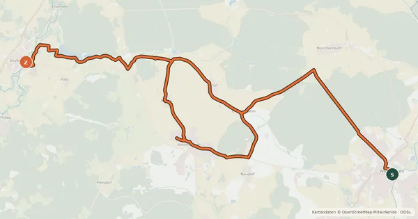 Kartenübersicht der Radroute Wallenstein Radweg Spange (Mühlenradweg)