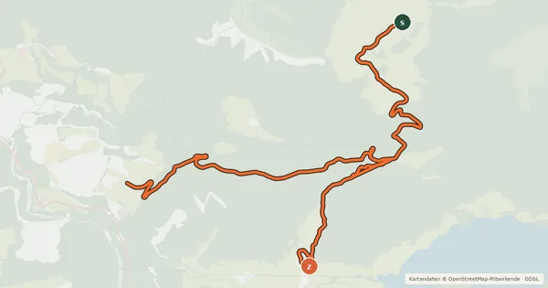 Kartenübersicht der Radroute Walleralm
