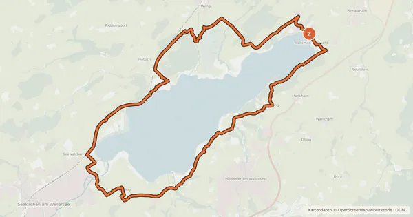 Kartenübersicht der Radroute Wallersee-Runde