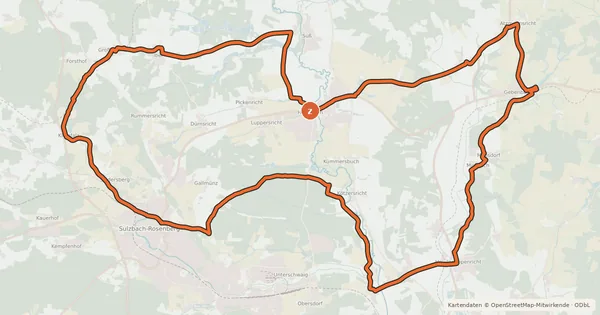 Kartenübersicht der Radroute Wallfahrts - Tour