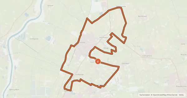 Kartenübersicht der Radroute Wallheckenroute (Westoverledingen)