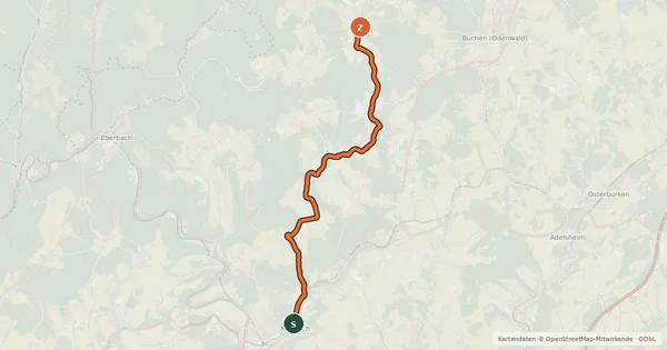 Kartenübersicht der Radroute Wanderbahn