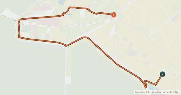 Kartenübersicht der Radroute Warftenroute