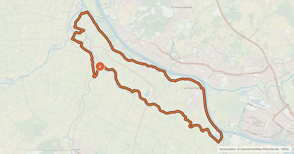 Kartenübersicht der Radroute Wasser und Weite
