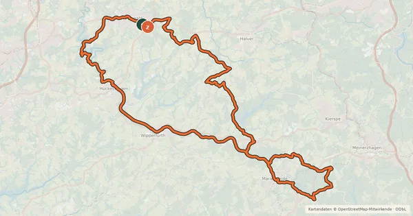 Kartenübersicht der Radroute Wasserquintett (Radweg)