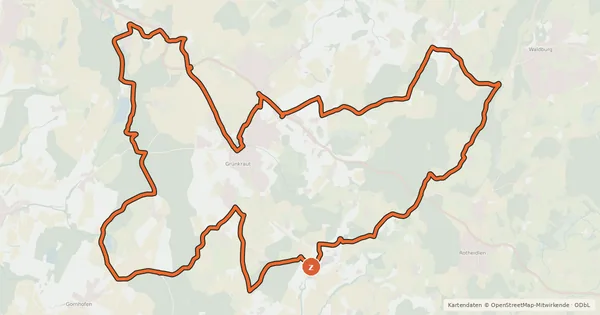 Kartenübersicht der Radroute Wasserroute 10 Grünkraut