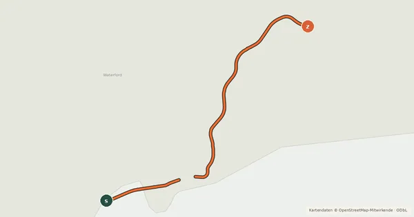 Kartenübersicht der Radroute Waterford Greenway