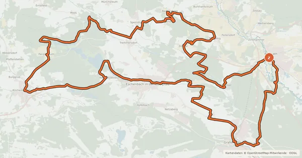 Kartenübersicht der Radroute Weg des Lebens