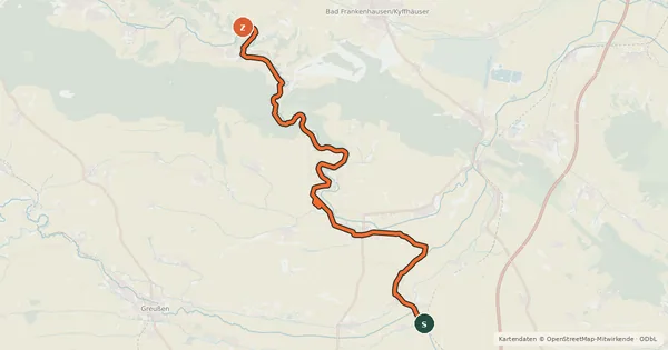 Kartenübersicht der Radroute Weg in die Steinzeit