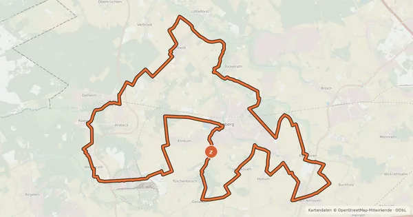 Kartenübersicht der Radroute Wegberg - Im Tal der Mühlen und Motten