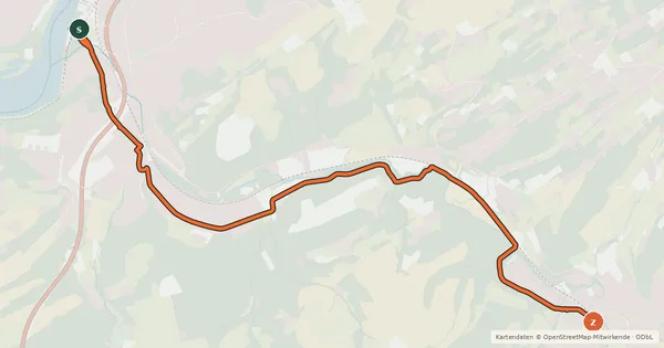 Kartenübersicht der Radroute Wegeverbindung Deilbachtal