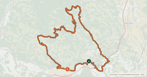 Kartenübersicht der Radroute Wehrkirchentour