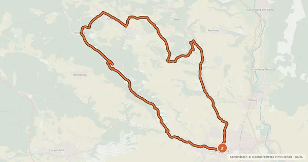 Kartenübersicht der Radroute Weinberg-Strecke