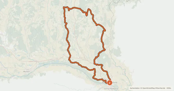 Kartenübersicht der Radroute Weinberg-Tour