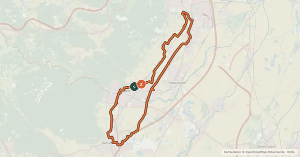 Kartenübersicht der Radroute Weingartenradweg