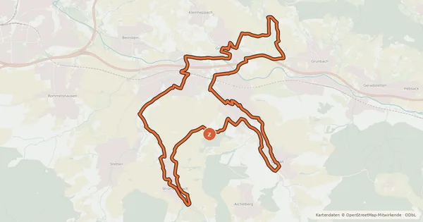 Kartenübersicht der Radroute Weinstadt Radrundtour