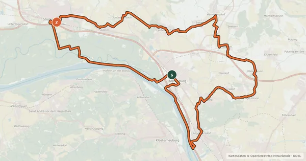 Kartenübersicht der Radroute Weinviertel Donau Radtour
