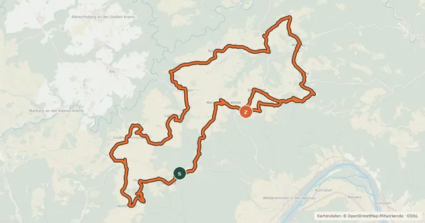 Kartenübersicht der Radroute Weinzierl am Walde Runde
