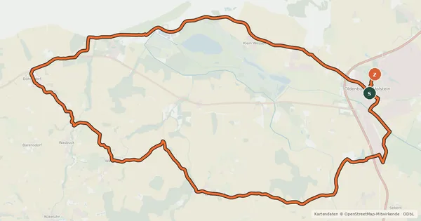 Kartenübersicht der Radroute Weissenhaus-Tour