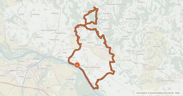 Kartenübersicht der Radroute Weltstein-Runde