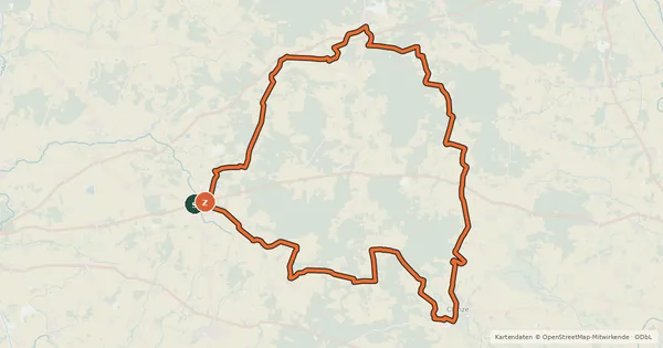 Kartenübersicht der Radroute Wendland-Tour