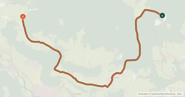 Kartenübersicht der Radroute Werschlinger Höhenweg