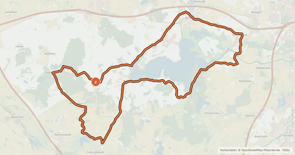 Kartenübersicht der Radroute Westensee Tour