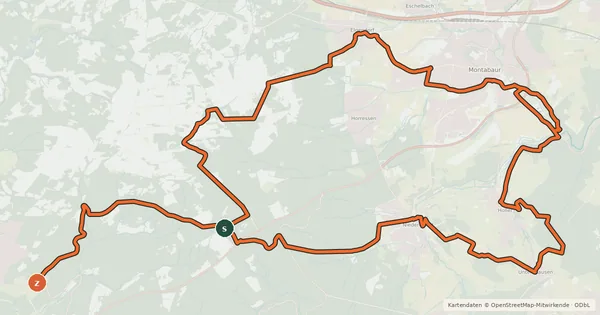 Kartenübersicht der Radroute Westerwälder Radwanderweg 6
