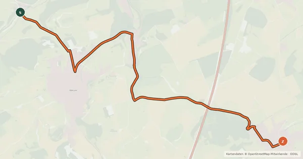 Kartenübersicht der Radroute Weyer (24) - Pesch (37)