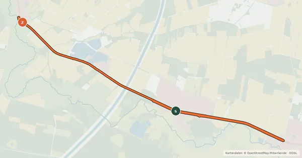 Kartenübersicht der Radroute Weyhausen (96) - Dannenbüttel S-Kurve (15)