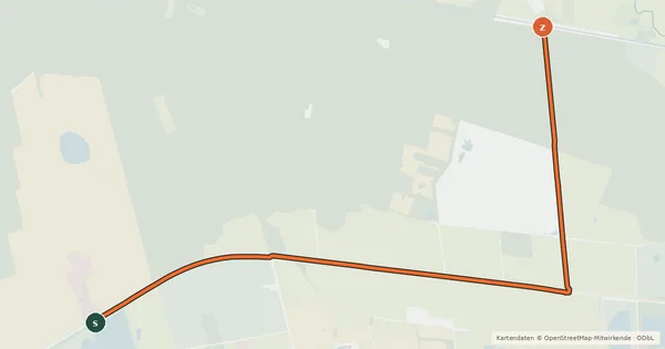 Kartenübersicht der Radroute Weyhausen Süd Allerkanal (00) - Siedlung Ilkerbruch K114 (00)